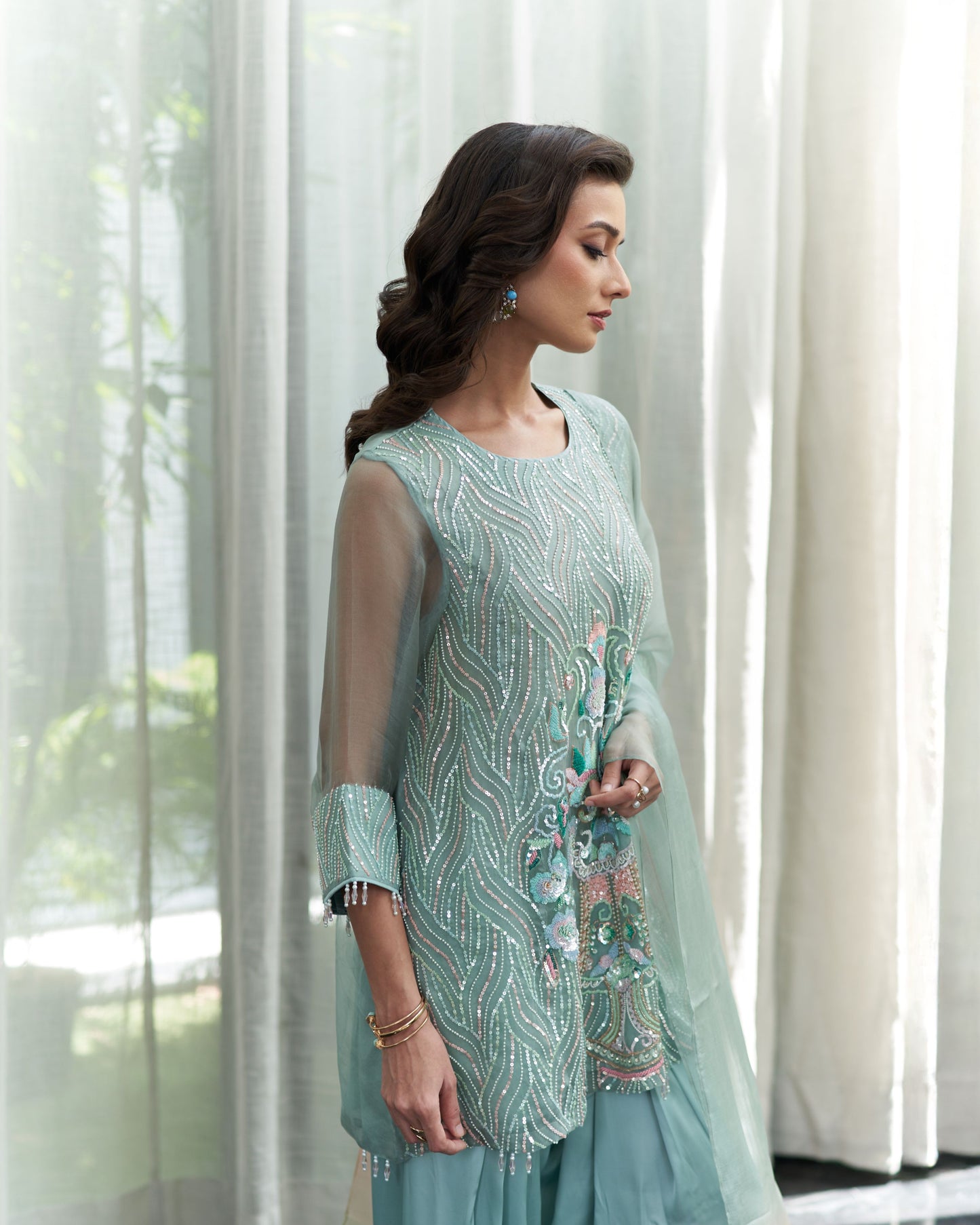 Kalidar Shirt With Fershi Salwar And Dupatta