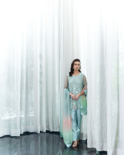 Kalidar Shirt With Fershi Salwar And Dupatta