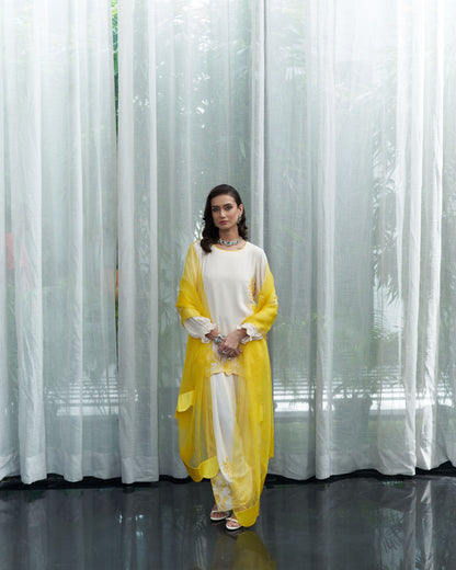 Short Shirt With Fershi Salwar And Dupatta