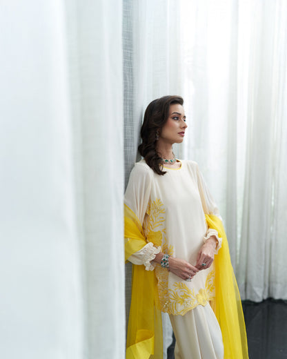 Short Shirt With Fershi Salwar And Dupatta