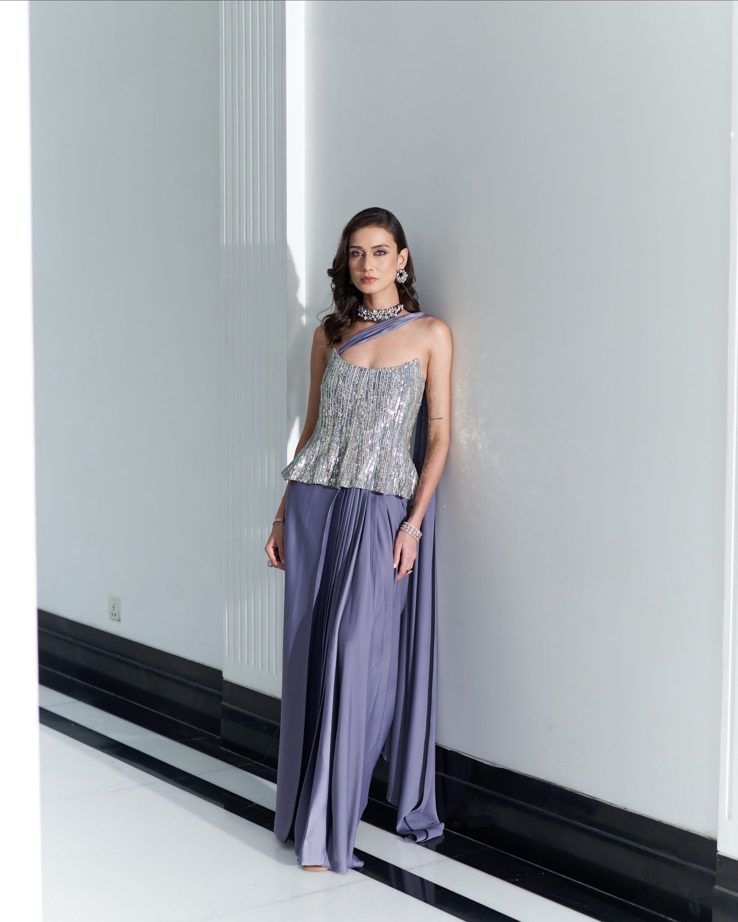 Corset With Drape Skirt