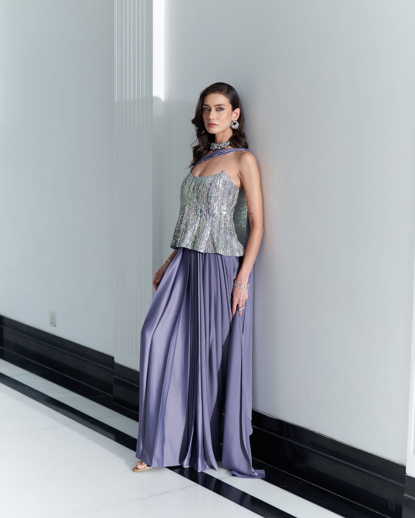 Corset With Drape Skirt