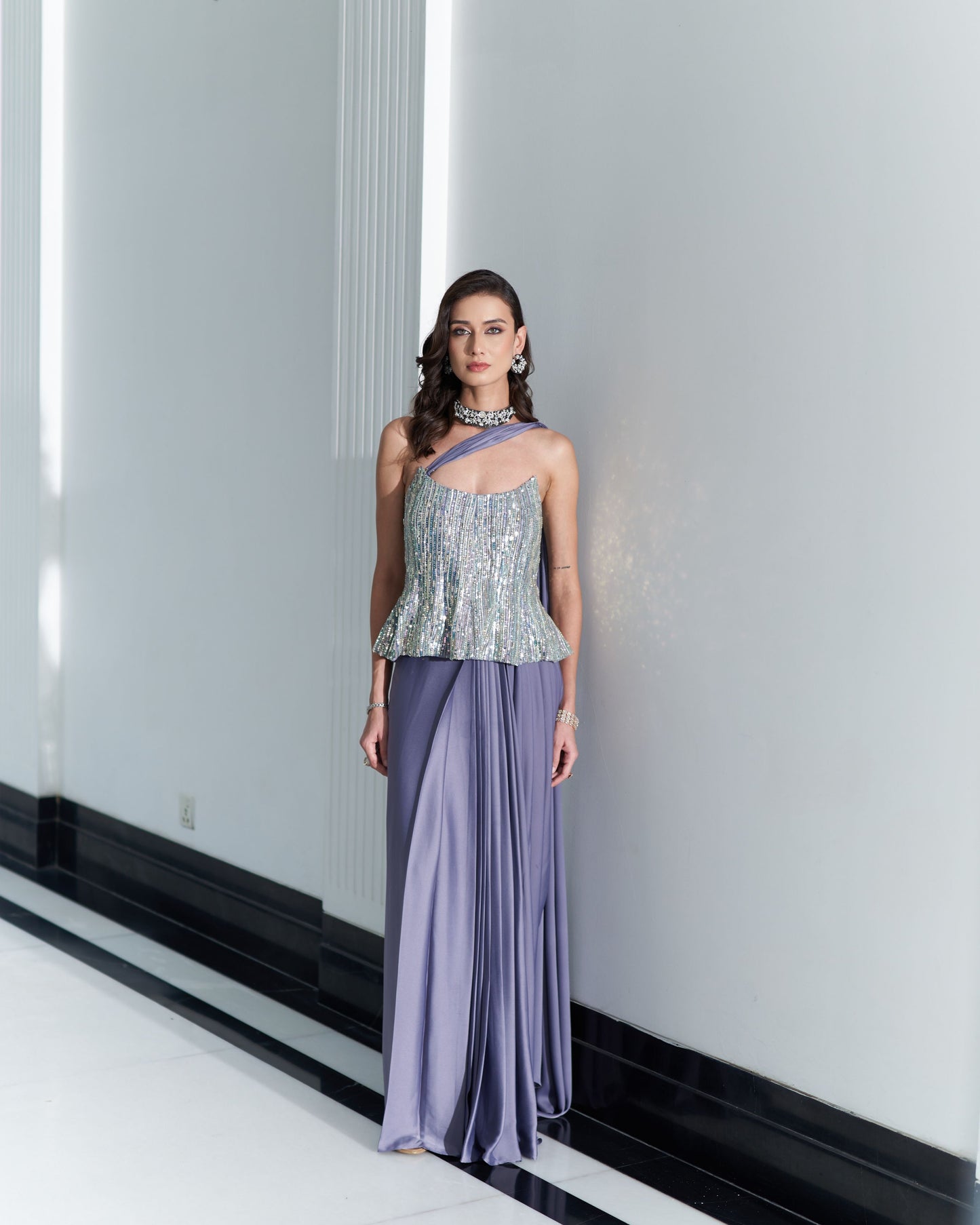 Corset With Drape Skirt