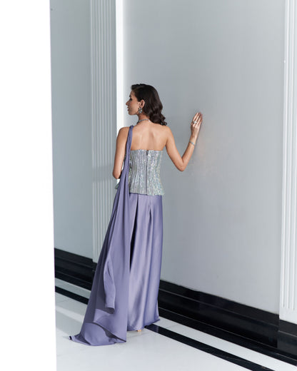 Corset With Drape Skirt