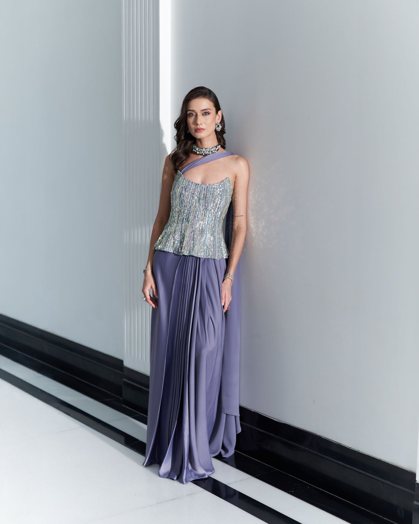 Corset With Drape Skirt