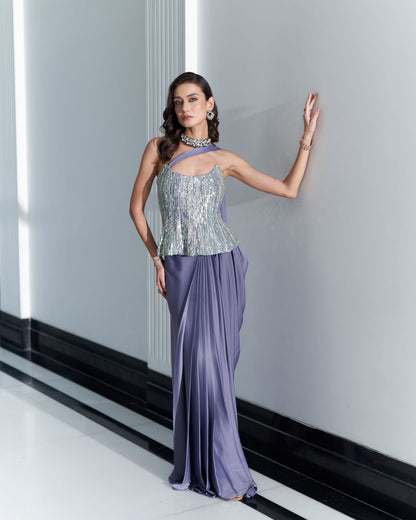 Corset With Drape Skirt
