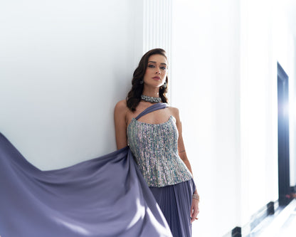 Corset With Drape Skirt