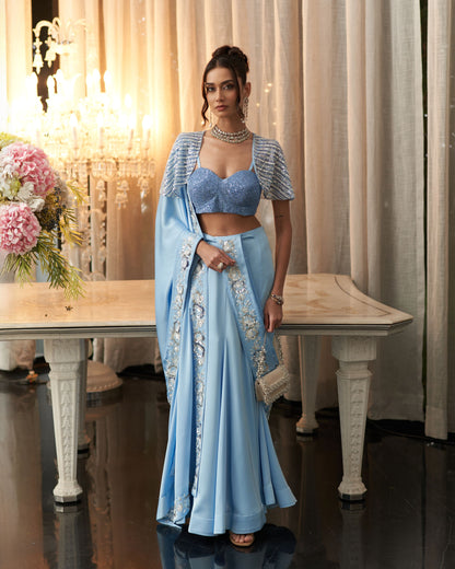 Drape Saree With Blouse And Cape
