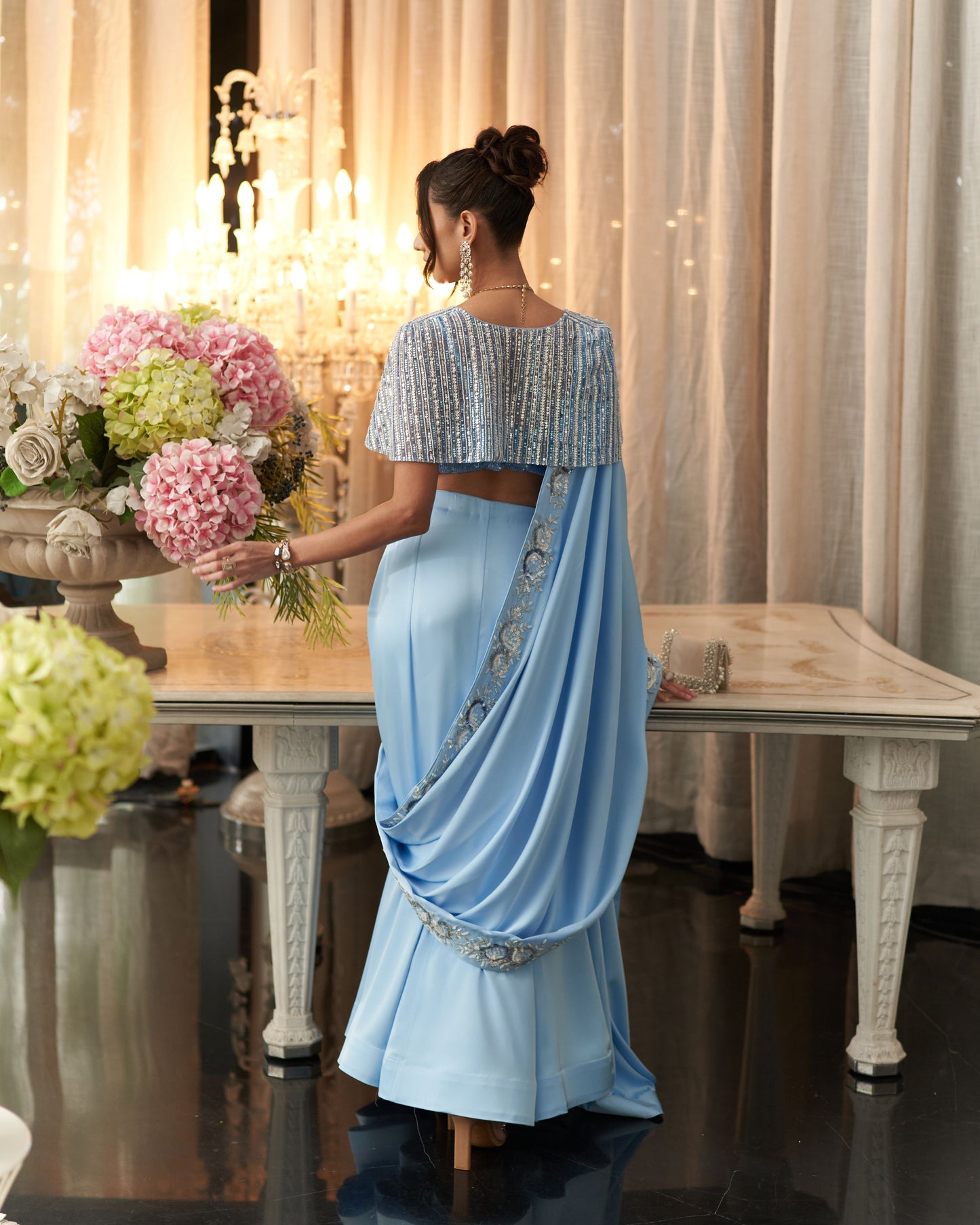 Drape Saree With Blouse And Cape