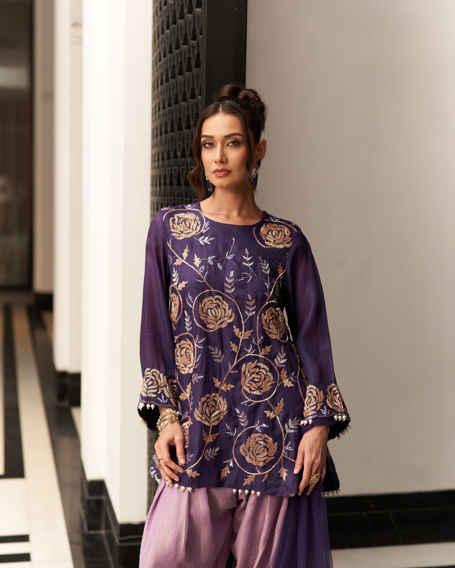 Kalidar Short Shirt With Fershi Salwaar