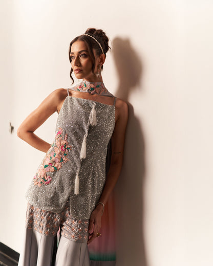 Front Open Shirt With Garara