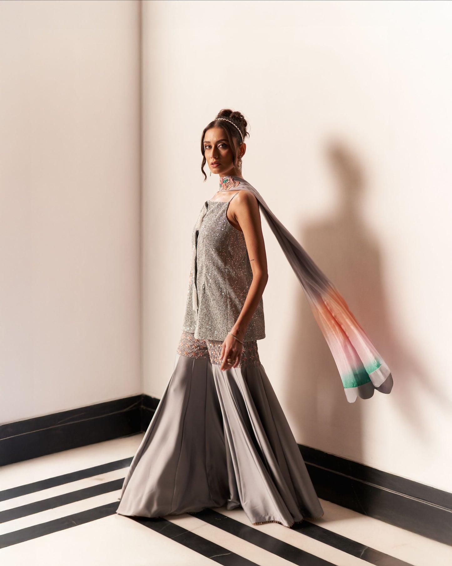 Front Open Shirt With Garara