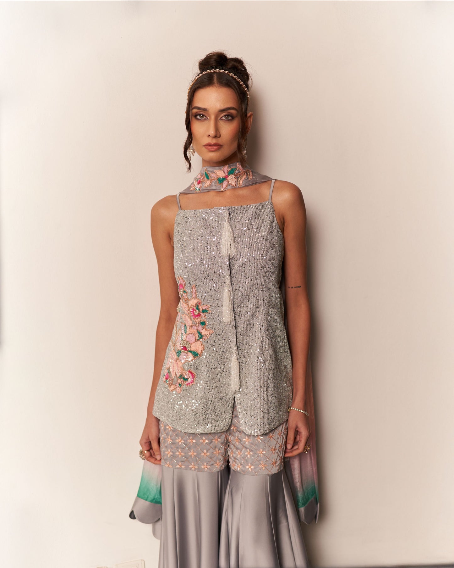 Front Open Shirt With Garara