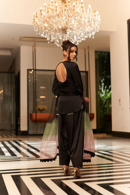 Short Shirt With Fershi Salwar And Dupatta